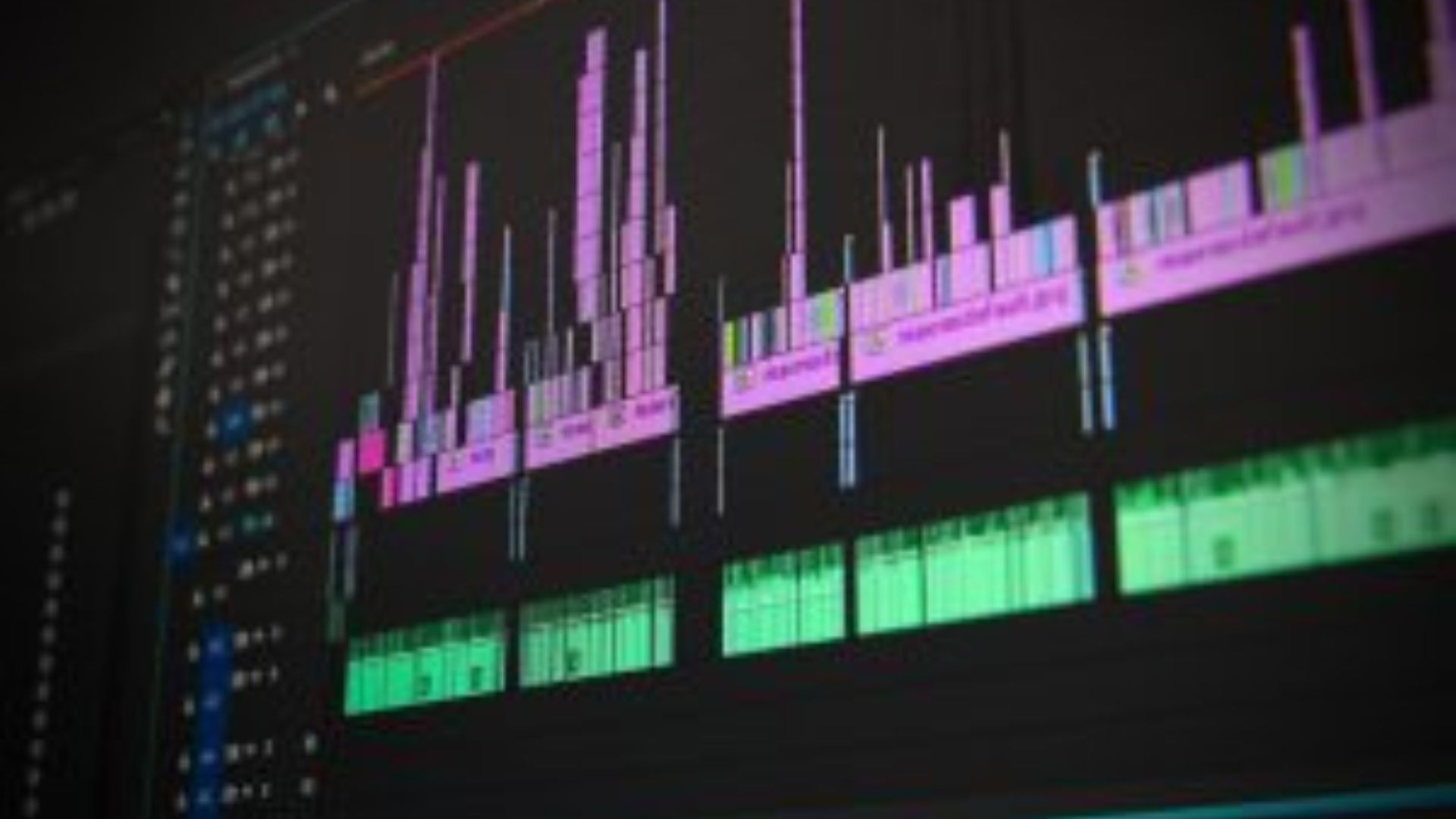A screen showing the audio editing process